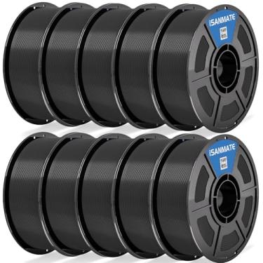 Imagem de iSANMATE Filamento PLA rápido 1,75 mm preto 10 kg, pacote de filamentos de impressora 3D, precisão dimensional ± 0,02 mm, para impressoras 3D Bambu Lab, AMS, AMSLite