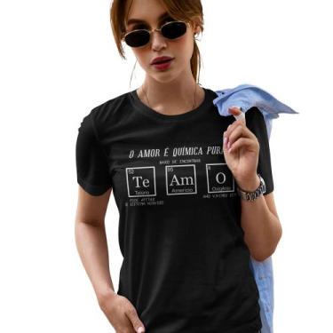 Imagem de Camiseta Feminina Amor é Química Pura Namorados Baby Look - Hipsters C
