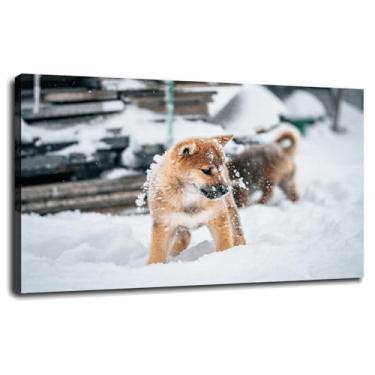 Imagem de 12 impressões em tela de animais de estimação pôster arte de parede para casa 1 peça decorações com moldura 106.6 cm x 61.0 cm