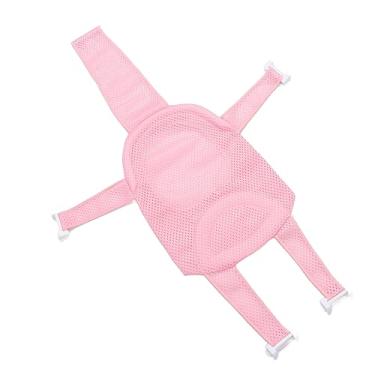 Imagem de aqxreight Suporte para Assento de Banho de bebê à Prova de Deslizamento, Rede Removível Universal, Malha de Chuveiro, Banho de bebê Deslizante Branco, Design de Estrutura Mais Fácil, Estrutura de Suporte de Estabilidade Exclusiva (Rosa)