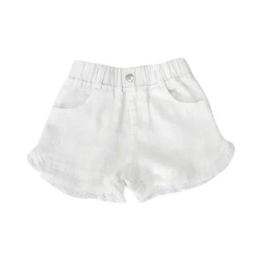 Imagem de Shorts Para Meninas Com Babados Em Azul Claro E Branco 2-8T Leves E Re
