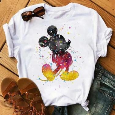 Imagem de Camiseta Feminina Engraçada Com Estampa Do Mickey Mouse, Camiseta De A