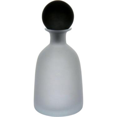 Imagem de Garrafa Decorativa Vaso Homeco Tampa Fumê Vidro 32x14 Branco