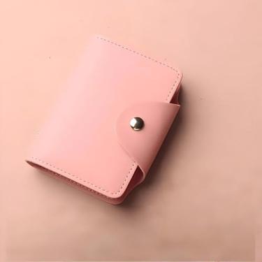 Imagem de Carteira de cartão de crédito feminina com bloqueio de RFID com zíper com 26 compartimentos para cartões, porta-cartões de presente, carteira com fecho de pressão para mulheres e homens (rosa)