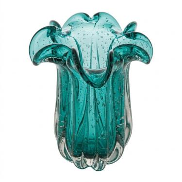 Imagem de Vaso Decorativo de Vidro Murano Flat Italy Tiffany 21x18cm Lyor