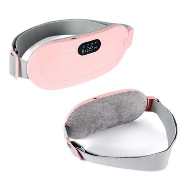 Imagem de Cinta Aquecimento Alivio Cólica Menstrual Esquenta Vibração Almofada Usb - Rosa