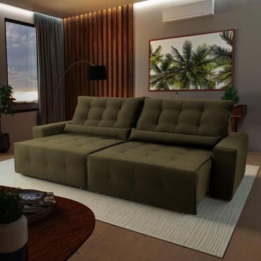 Imagem de Sofá Retrátil Reclinável Montebello 3,00m Suede Velut Tabaco Molas No Assento - King House
