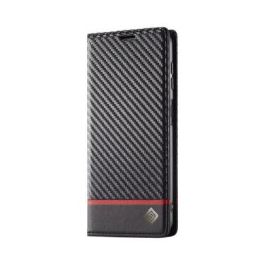 Imagem de Capa Carteira De Couro Com Fibra De Carbono Para Samsung Galaxy S26 S2