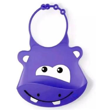 Imagem de Babador de Silicone Hipopótamo Roxo BB044 - Multikids Baby