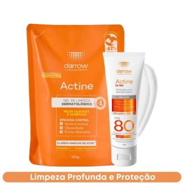 Imagem de Kit Sabonete Pele Oleosa Acneica Actine Refil + Protetor Solar FPS 80 
