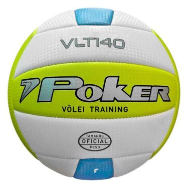 Imagem de Bola de Vôlei Poker Training VLT 140 Ref 05844, Verde lima branca, Azu
