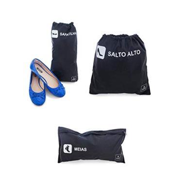 Imagem de SECALUX Kit 2 Viagem com 3 Peças, para Meia/Sapatilha/Salto Alto, Preto