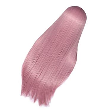 Imagem de 1 Unidade peruca moda tiara eua cabelo liso rosa natural vestido rosa para mulheres decoração vintage Cabelo longo e liso decorar suprimentos Senhorita fio de alta temperatura