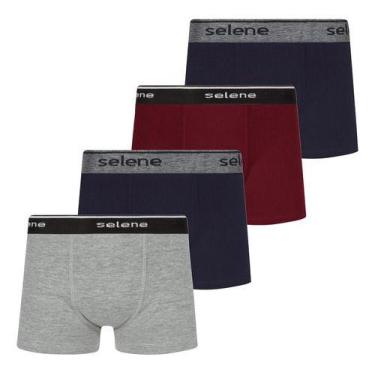 Imagem de Kit 4 Cueca Boxer Box Selene Infantil Kids Algodão Original, Sortida, 