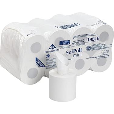 Imagem de GP Pro Sofpull Centerpull Mini-higiênico Papel higiênico, 500 folhas por rolo, 16 rolos por caixa, branco
