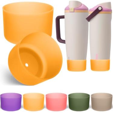 Imagem de Mity rain 2 peças de bota de silicone para garrafa de água Owala 680.4 g 850.5 g 947.2 g 1,134.0 g acessórios, bota translúcida para FreeSip/Twist/Tumbler/Flip, protetor inferior de manga protetora