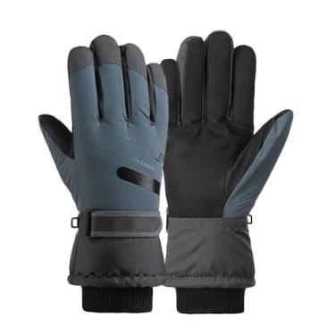Imagem de Luvas de esqui de inverno com tela sensível ao toque – Luvas térmicas impermeáveis para snowboard, ciclismo e motocicleta, aderência antiderrapante (azul)