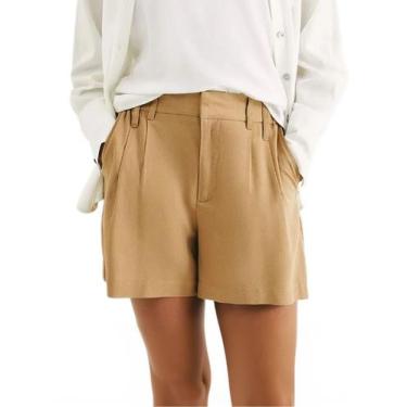 Imagem de Shorts Alfaiataria Hering K4TH Feminino Com Bolsos Linho T. 38/46, 46,