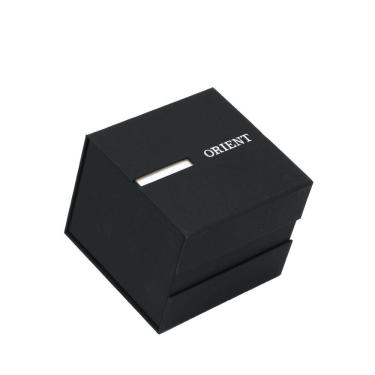 Imagem de Relogio Masculino Prata Orient Fundo azul detalhes Amarelo