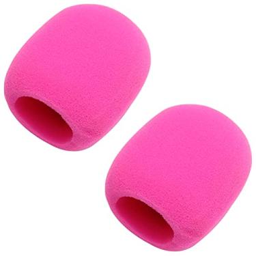 Imagem de Fielect 2 peças de capas de microfone de espuma para microfone de mão protetor de para-brisas filtro de espuma rosa para transmissão KTV
