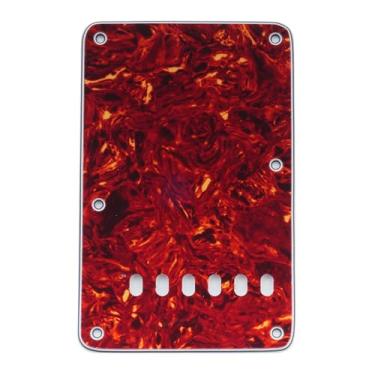 Imagem de Musiclily 6 Furos Vintage Escudo Traseiro para Tremolo de Guitarra Fender EUA/Mexicana Standard Stratocaster Estilo Moderno,4 Camadas Vintage Tortoise