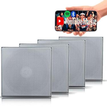 Imagem de Kit 1 Caixa Bluetooth Quadrada Ativa +3 Passiva 55w Rms - ORION
