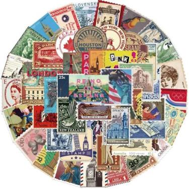 Imagem de 50 Stickers Selos Viagem Retrô Vintage País Turismo Adesivos - SELO VI