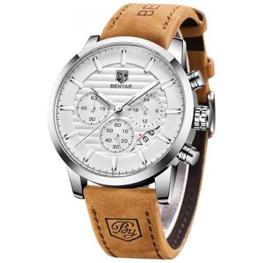 Imagem de Relógio Masculino Analógico Quartzo, Couro, BY BENYAR B071LJ9YW7, Marrom