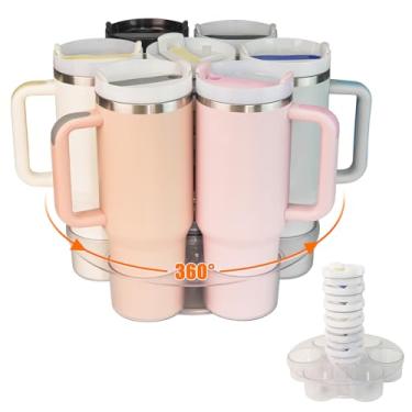 Imagem de Organizador de garrafa de água, suporte de copo giratório Stanley, organizador de tampa de copo para Stanley 1,134 g, copo Stanley acrílico com organizador de tampa de copo, organizador de copos