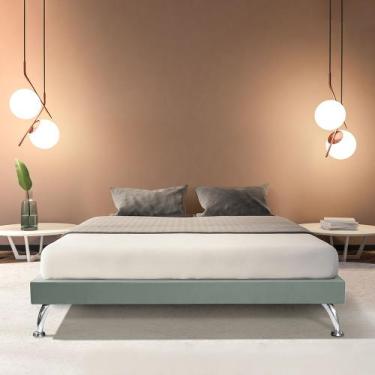 Imagem de Estrutura para Cama Base Japonesa 160cm em Veludo Cinza - ARTE ESTOFAD