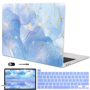 Imagem de LCMOCICO Compatível com MacBook Pro 13 polegadas, versão 2022, 2021-2020, A2338, M2/M1, A2251, A2289, A2159, A1989, A1706, com Touch ID, capa rígida de plástico, capa de teclado e película de tela