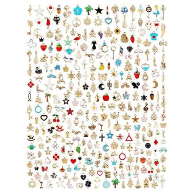 Imagem de Charms JIALEEY, esmalte banhado a ouro para fabricação de joias, 300 u