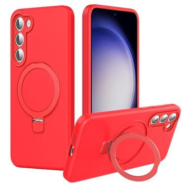 Imagem de Jockvo Capa de telefone com suporte magnético invisível para Samsung Galaxy S23 de 6,1 polegadas, silicone compatível com proteção total de câmera de grau militar Magsafe, capas de telefone para