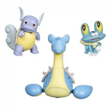 Imagem de Jazwares Pokémon Battle Figure Kit - 3 Pack Temático Água com Froakie, Wartortle e Lapras