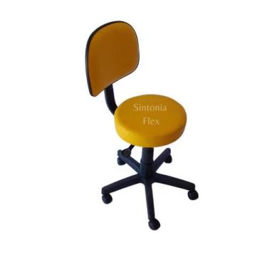Imagem de Cadeira Mocho Com Encosto Secretaria - Base Com Rodízio-Regulagem De A
