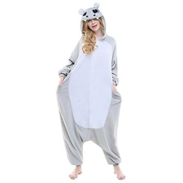 Imagem de CANASOUR Pijama de hipopótamo feminino de poliéster para cosplay unissex (grande, cinza hipopótamo)
