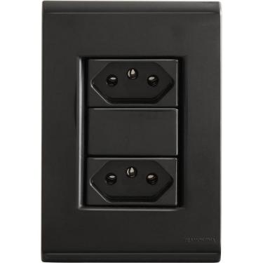 Imagem de Conjunto 4x2 Com 2 Tomadas 2p T 20 A 250 V Tramontina Liz Grafite