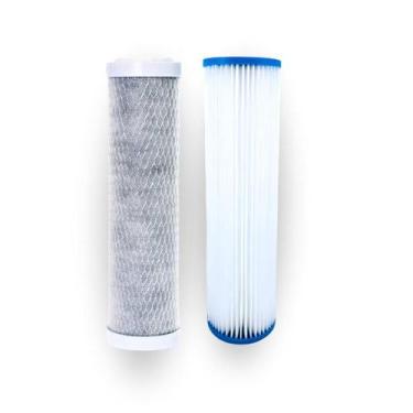 Imagem de Kit Filtro Vela Plissado Lavável + Carvão Block 9" 5 Micras - Lulobloc
