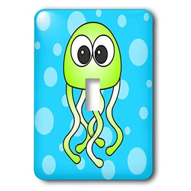 Imagem de 3dRose Interruptor único de água-viva Kawaii verde lsp_6348_1", multicolorido