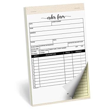 Imagem de 321Done Livro de formulários de pedido sem carbono de 2 peças, 50 conjuntos no bloco (5,5" x 8,5") Feito nos EUA - Copia de carbono Venda de recibos de venda livreto pequeno bonito tamanho para fatura de negócios Simples Minimalista Genérica