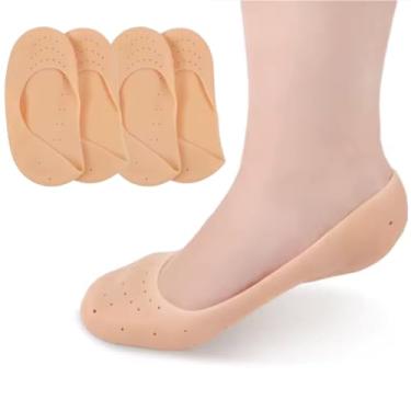 Imagem de Kit 2 Pares de Meia Palmilha de Silicone Hidratante Terapêutica Protetor Pés Calcanhar Dedos Sapato Conforto Ortopédico, Alívio de Calos, Dores e Rachadoras, Maciez e Conforto Diário