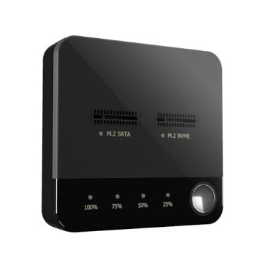Imagem de Docooler M.2 NVME/SATA Duplicador M.2 NVME/SATA SSD Cloner Dual-Bay Offline Clone Sem Ferramentas M.2 SSD Gabinete M.2 Adaptador USB C Gravação/Leitura com PC Plug and Play