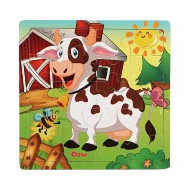 Imagem de 20 Peças Quebra-cabeça 3D De Madeira Desenho Animado Animal Veículo Qu