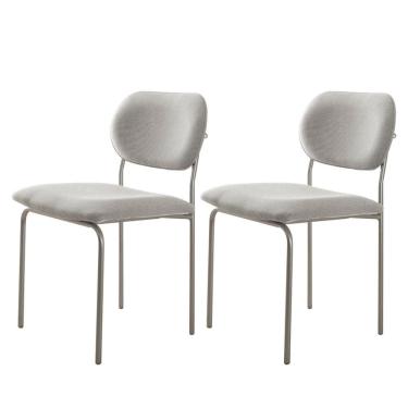 Imagem de Conjunto com 2 Cadeiras em Metal Bless Luna / Prata