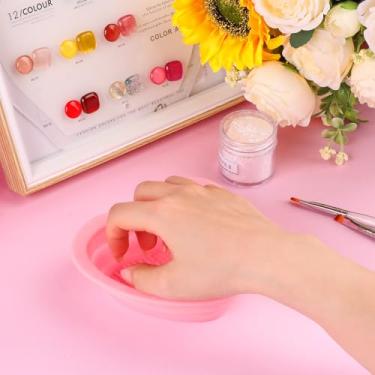 Imagem de Pincel de maquiagem, copo limpo, escova de maquiagem de silicone, kit de maquiagem, tigela de maquiagem, ferramenta de limpeza para pincéis de maquiagem, esponjas e puffs de pó (rosa)