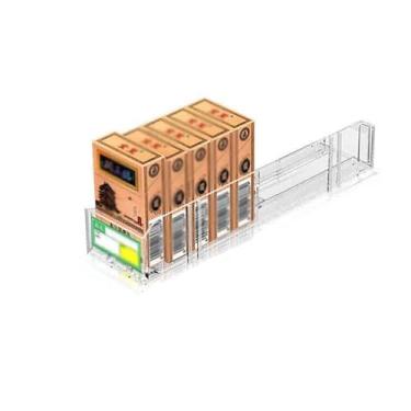 Imagem de Rack de exibição organizador de cigarros de varejo, suporte de cigarro acrílico para lojas, pacote transparente automático de 20, vários tamanhos (18 cm), perfeito para merchandising