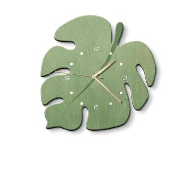Imagem de Relógio de parede minimalista escolar, decoração criativa, silencioso, adequado para sala de estar, escritório, quarto (verde, grande)