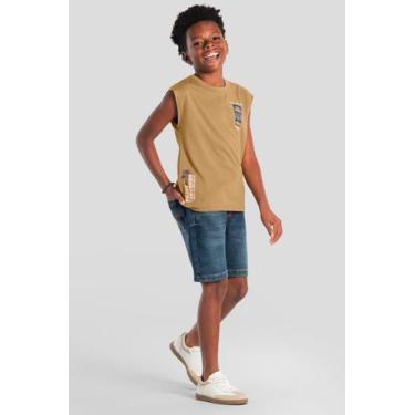 Imagem de Regata infantil menino tropical em gel Brandili, Marrom, 10