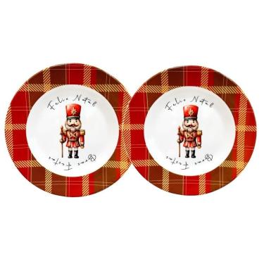 Imagem de Conjunto 2 Pratos Quebra Nozes Em Melamina Para Jantar 25cm