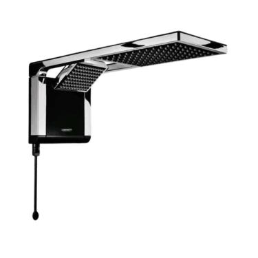 Imagem de Chuveiro Acqua Duo Ultra Elétrico 7800W Instalação de Parede com Haste de Comando Preto com Cromado Lorenzetti 220V